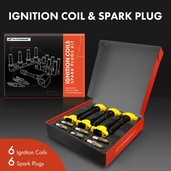 Ignition Coils & Spark Set of A Set of 12 Iridium Series, 3-Blade Terminal A-Premium APIC1429