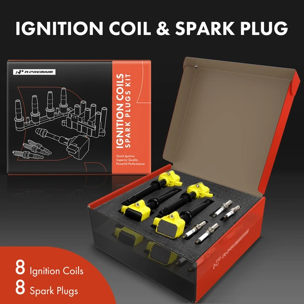 Ignition Coils & Spark Plugs Kits Set of 16 Iridium Series, 3-Blade Terminal A-Premium APIC1573