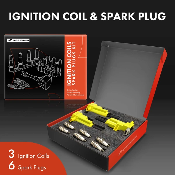 Ignition Coil Pack Set of 9 Iridium Series, 2-Blade Terminal A-Premium APIC1576