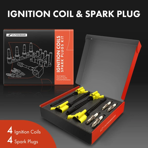 Ignition Coils & Spark Plugs Kits Set of A Set of 8 Iridium Series, 3-Pin Terminal A-Premium APIC1581