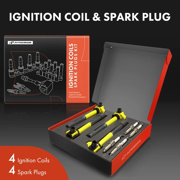 Ignition Coils & Spark Plugs Kits Set of A Set of 8 Iridium Series, 3-Pin Terminal A-Premium APIC1583