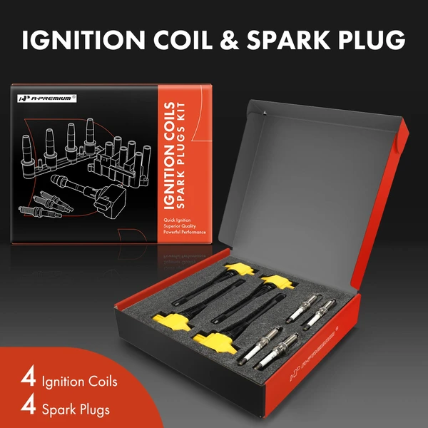 Ignition Coils & Spark Set of A Set of 8 Iridium Series, 3-Blade Terminal A-Premium APIC1433