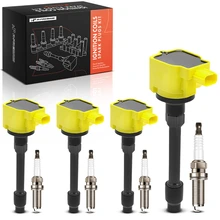 4 Pcs Yellow Ignition Coil & 4x Iridium Spark Plug Kit