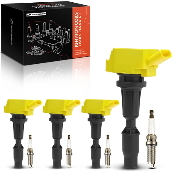 Ignition Coils & Spark Plugs Kits Set of A Set of 8 Iridium Series, 4-Pin Terminal A-Premium APIC1588