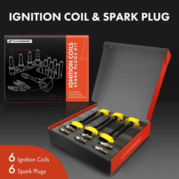 Ignition Coils & Spark Set of A Set of 12 Iridium Series, 3-Pin Terminal A-Premium APIC1436