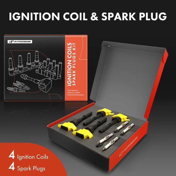 Ignition Coils & Spark Plugs Kits Set of A Set of 8 Iridium Series, 4-Pin Terminal A-Premium APIC1437