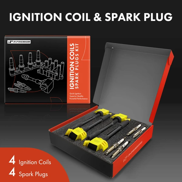 Ignition Coil & Iridium Spark Plug Kit Set of 8, 3-Blade Terminal A-Premium APIC1591