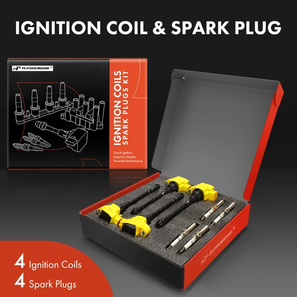 Ignition Coils & Spark Plugs Kits Set of A Set of 8 Iridium Series, 3-Blade Terminal A-Premium APIC1439