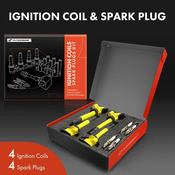 Ignition Coils & Spark Plugs Kits Set of A Set of 8 Iridium Series, 4-Blade Terminal A-Premium APIC1560