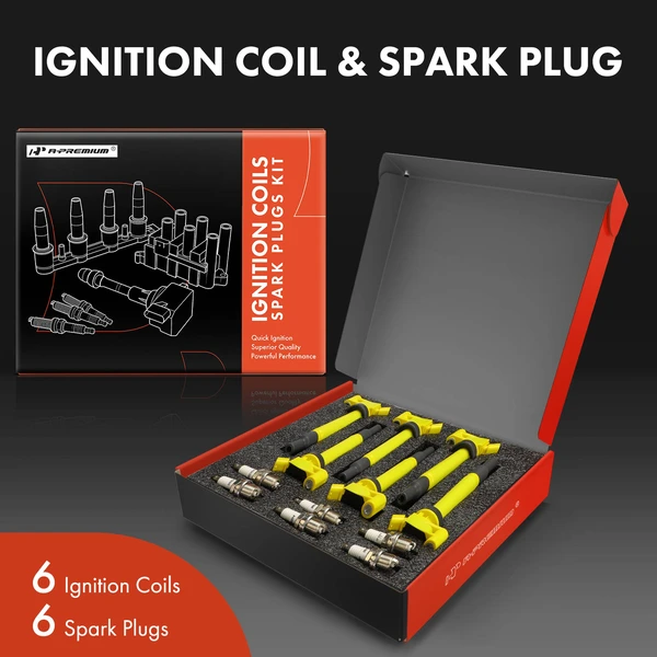 Ignition Coils & Spark Plugs Kits Set of A Set of 12 Iridium Series, 4-Blade Terminal A-Premium APIC1561