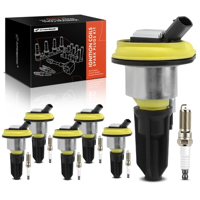 6 Pcs Ignition Coils & 6 Pcs Double Iridium Spark Plug Kits