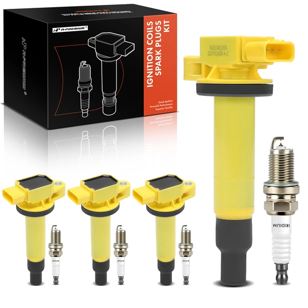 2001-2009 Toyota Prius Ignition Coil and Spark Plug Kit Set of A Set of 8 Iridium Series, 4-Blade Terminal A-Premium APIC1125