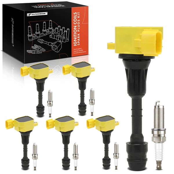 2002-2006 Nissan Altima Ignition Coil and Spark Plug Kit Set of A Set of 12 Double Iridium Series, 3-Blade Terminal A-Premium APIC1126