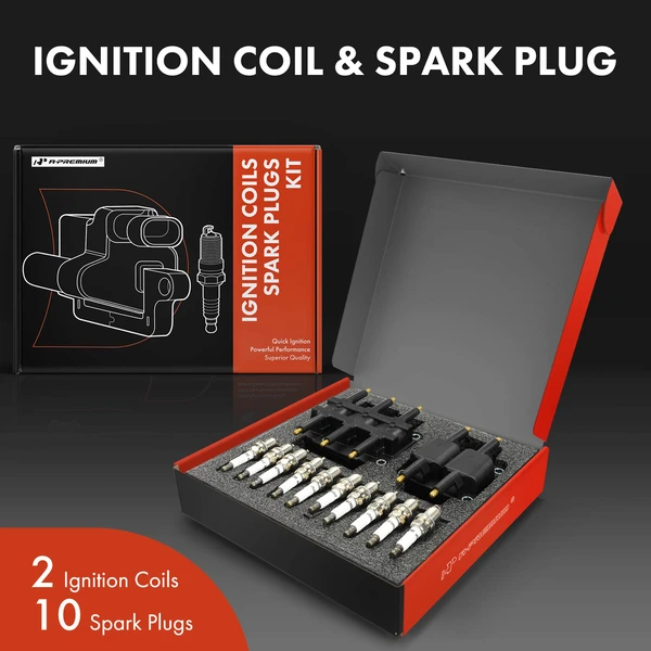 Ignition Coil and Spark Plug Kit Set of A Set of 12 Iridium Series, 4 + 3-Pin Terminal A-Premium APIC0634