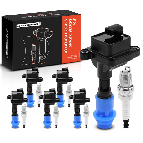 1993-1998 Toyota Supra Ignition Coil and Spark Plug Kit Set of A Set of 12 Iridium Series, 2-Blade Terminal A-Premium APIC0834