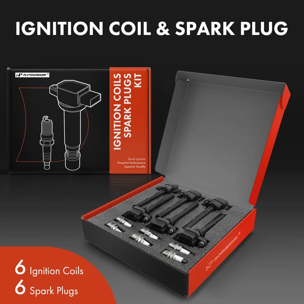 Ignition Coil and Spark Plug Kit Set of 12 Iridium Series, 2-Blade Terminal A-Premium APIC0502