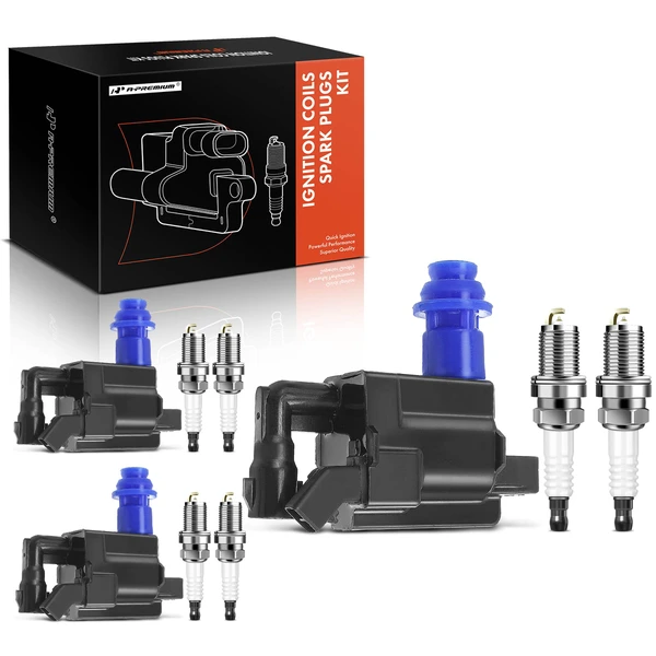 2001-2005 Lexus IS300 Ignition Coil and Spark Plug Kit Set of 9 Iridium Series, 2-Blade Terminal A-Premium APIC0503