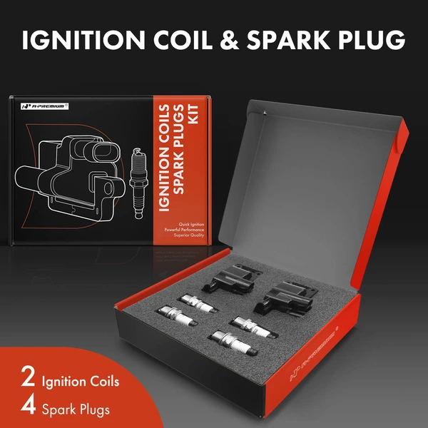 Ignition Coil and Spark Plug Kit Set of A Set of 6 Iridium Series, 4-Blade Terminal A-Premium APIC0504