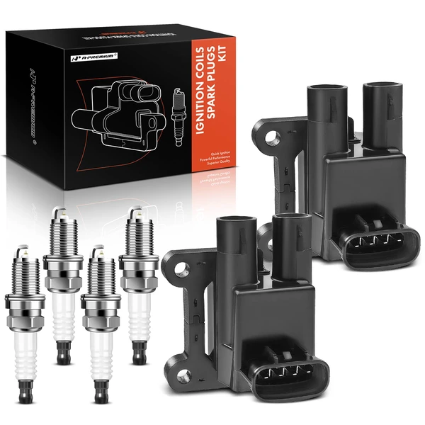 1998-1999 Toyota Corolla Ignition Coil and Spark Plug Kit Set of A Set of 6 Iridium Series, 4-Pin Terminal A-Premium APIC0505