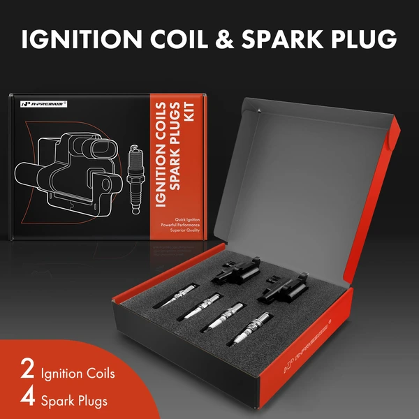 Ignition Coil and Spark Plug Kit Set of A Set of 6 Iridium Series, 4-Pin Terminal A-Premium APIC0505