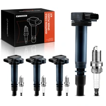 4 Pcs Black Ignition Coil & 4 Pcs IRIDIUM Spark Plug Kit