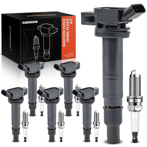 2005-2011 Toyota Tundra Ignition Coil and Spark Plug Kit Set of A Set of 12 Iridium Series, 4-Blade Terminal A-Premium APIC0758