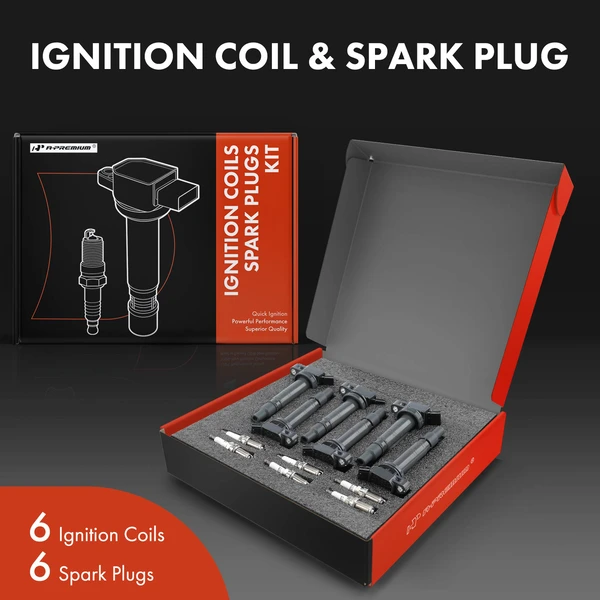 Ignition Coil and Spark Plug Kit Set of 12 Iridium Series, 4-Blade Terminal A-Premium APIC0758