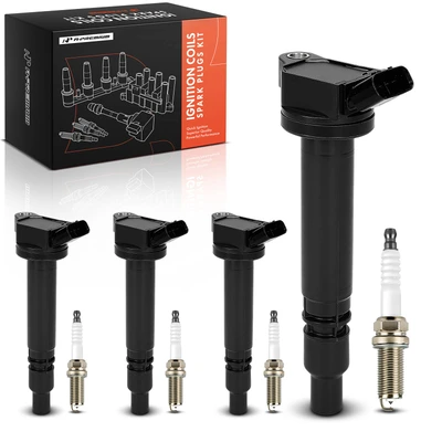 4 Pcs Ignition Coils & 4 Pcs Iridium Spark Plugs Kit