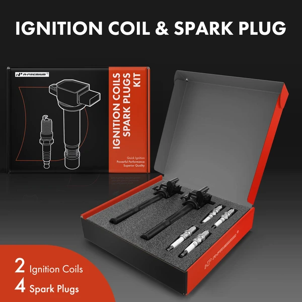 Ignition Coil and Spark Plug Kit Set of 6 Iridium Series, 2-Blade Terminal A-Premium APIC0512