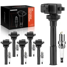 6 Pcs Black Ignition Coil & 6 Pcs IRIDIUM Spark Plug Kit