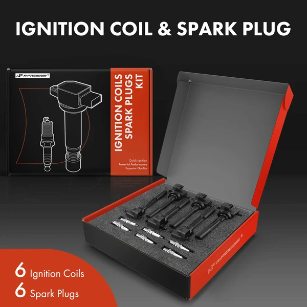 Ignition Coil and Spark Plug Kit Set of A Set of 12 Iridium Series, 3-Blade Terminal A-Premium APIC0637