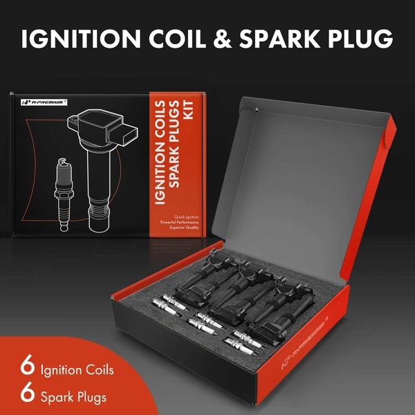 Ignition Coil and Spark Plug Kit Set of 12 Iridium Series, 3-Blade Terminal A-Premium APIC0638
