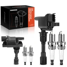 2 Pcs Black Ignition Coil & 4 Pcs IRIDIUM Spark Plug Kit for Mazda Miata L4 1.8L