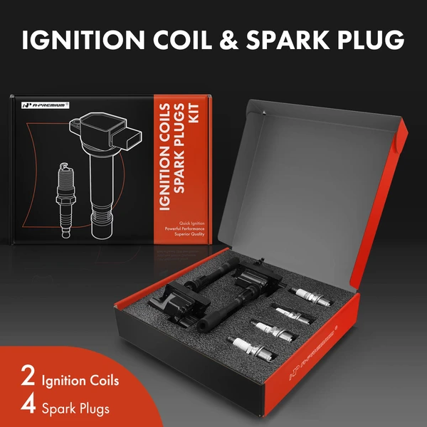 Ignition Coil and Spark Plug Kit Set of A Set of 6 Iridium Series, 3-Blade Terminal A-Premium APIC0513