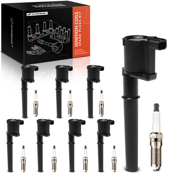 1997-1998 Lincoln Mark VIII Ignition Coil Pack Set of 16 Iridium Series, 2-Blade Terminal A-Premium APICK15PG