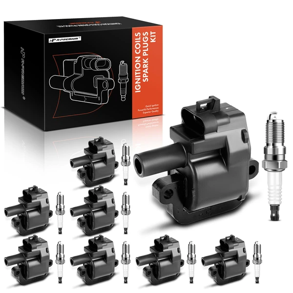 1998-2002 Chevrolet Camaro Ignition Coil and Spark Plug Kit Set of A Set of 16 Iridium Series, 4-Pin Terminal A-Premium APIC0639