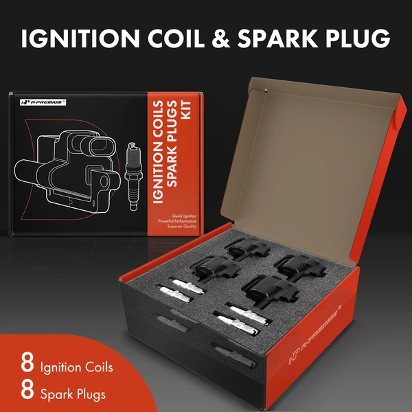 Ignition Coil and Spark Plug Kit Set of 16 Iridium Series, 4-Pin Terminal A-Premium APIC0639