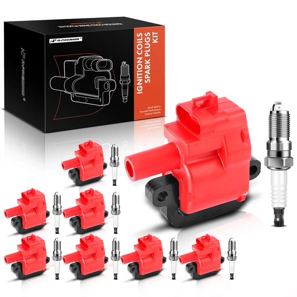 Ignition Coil and Spark Plug Kit Set of A Set of 16 Iridium Series, 4-Pin Terminal A-Premium APIC0640