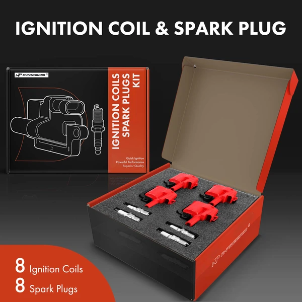 Ignition Coil and Spark Plug Kit Set of A Set of 16 Iridium Series, 4-Pin Terminal A-Premium APIC0640