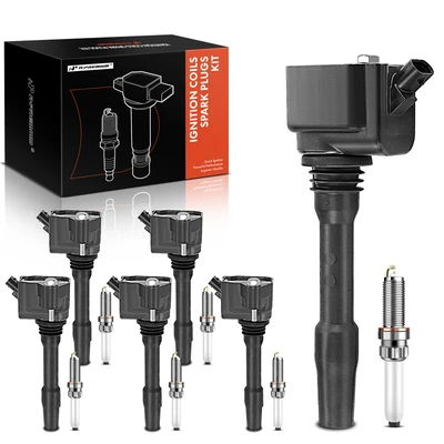 6 Pcs Black Ignition Coil & 6 Pcs IRIDIUM Spark Plug Kit