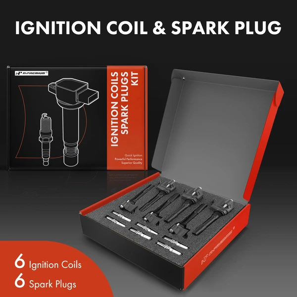 Ignition Coil and Spark Plug Kit Set of 12 Iridium Series, 3-Pin Terminal A-Premium APIC0642