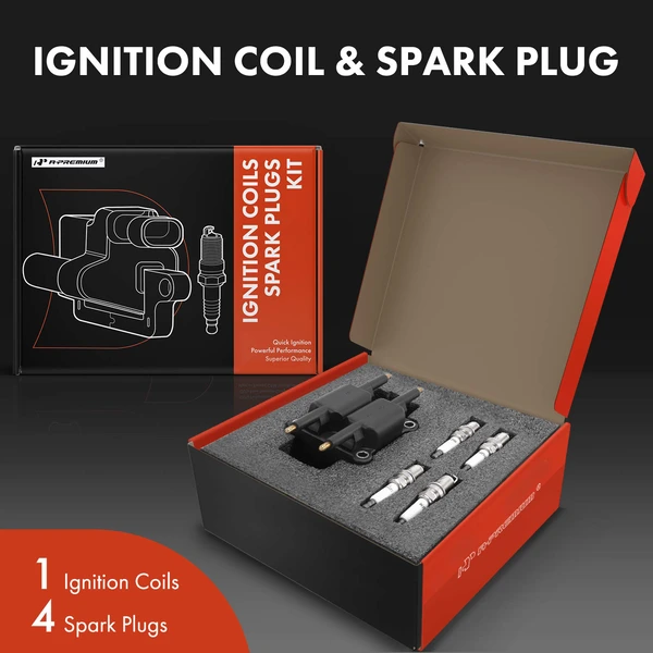 Ignition Coil and Spark Plug Kit Set of 5 Iridium Series, 3-Blade Terminal A-Premium APIC0635