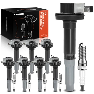2015-2018 Ford Mustang Ignition Coil and Spark Plug Kit Set of 16 Iridium Series, 2-Blade Terminal A-Premium APIC0810