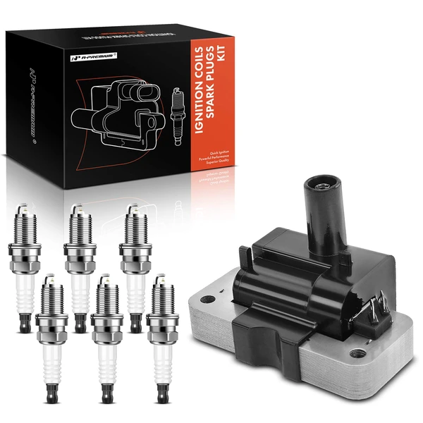 1999-2002 Nissan Quest Ignition Coil and Spark Plug Kit Set of A Set of 7 Iridium Series, 2-Blade Terminal A-Premium APIC0643