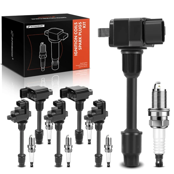 1995-1999 Nissan Maxima Ignition Coil and Spark Plug Kit Set of A Set of 12 Iridium Series, 3-Blade Terminal A-Premium APIC0514