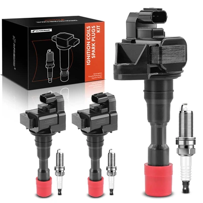 3 Pcs Black Ignition Coil & 3 Pcs IRIDIUM Spark Plug Kit