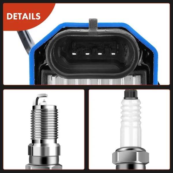 Ignition Coil and Spark Plug Kit Set of 8 Iridium Series, 4-Blade Terminal A-Premium APIC0524