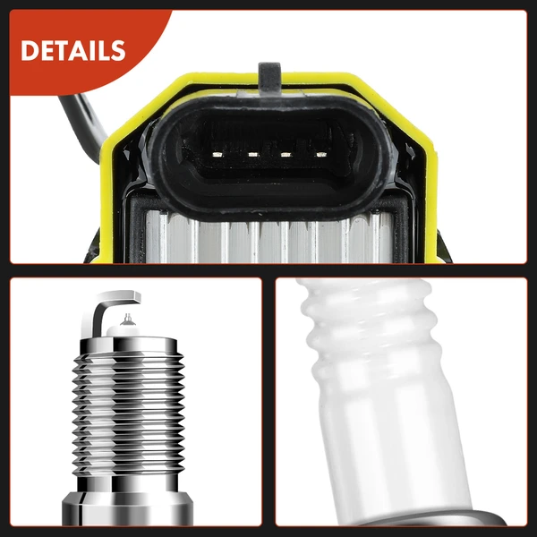 Ignition Coil and Spark Plug Kit Set of 8 Iridium Series, 4-Blade Terminal A-Premium APIC0526