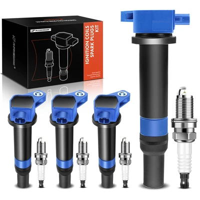 4 Pcs Ignition Coil & 4 Pcs IRIDIUM Spark Plug Kit