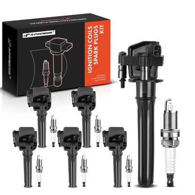 6 Pcs Black Ignition Coil & 6 Pcs IRIDIUM Spark Plug Kit